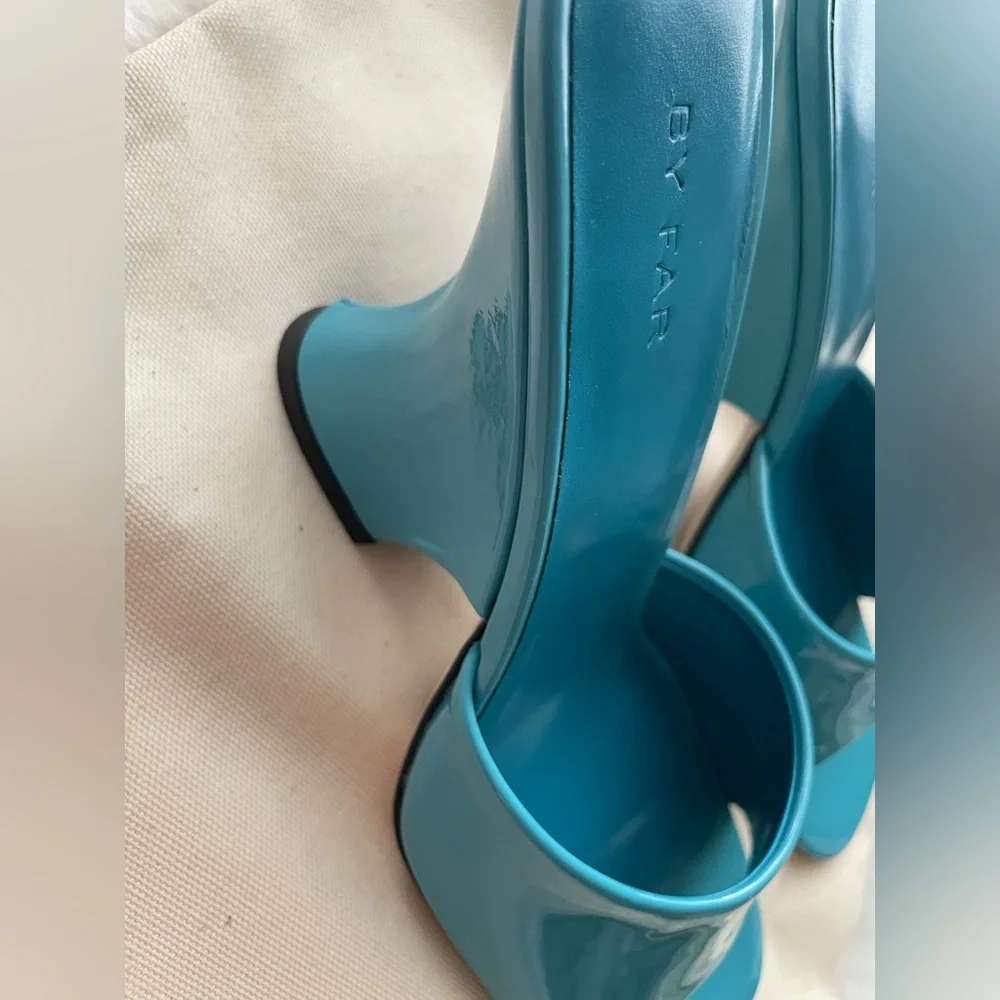 New! BY FAR Blue Heels - Picture 5 of 9